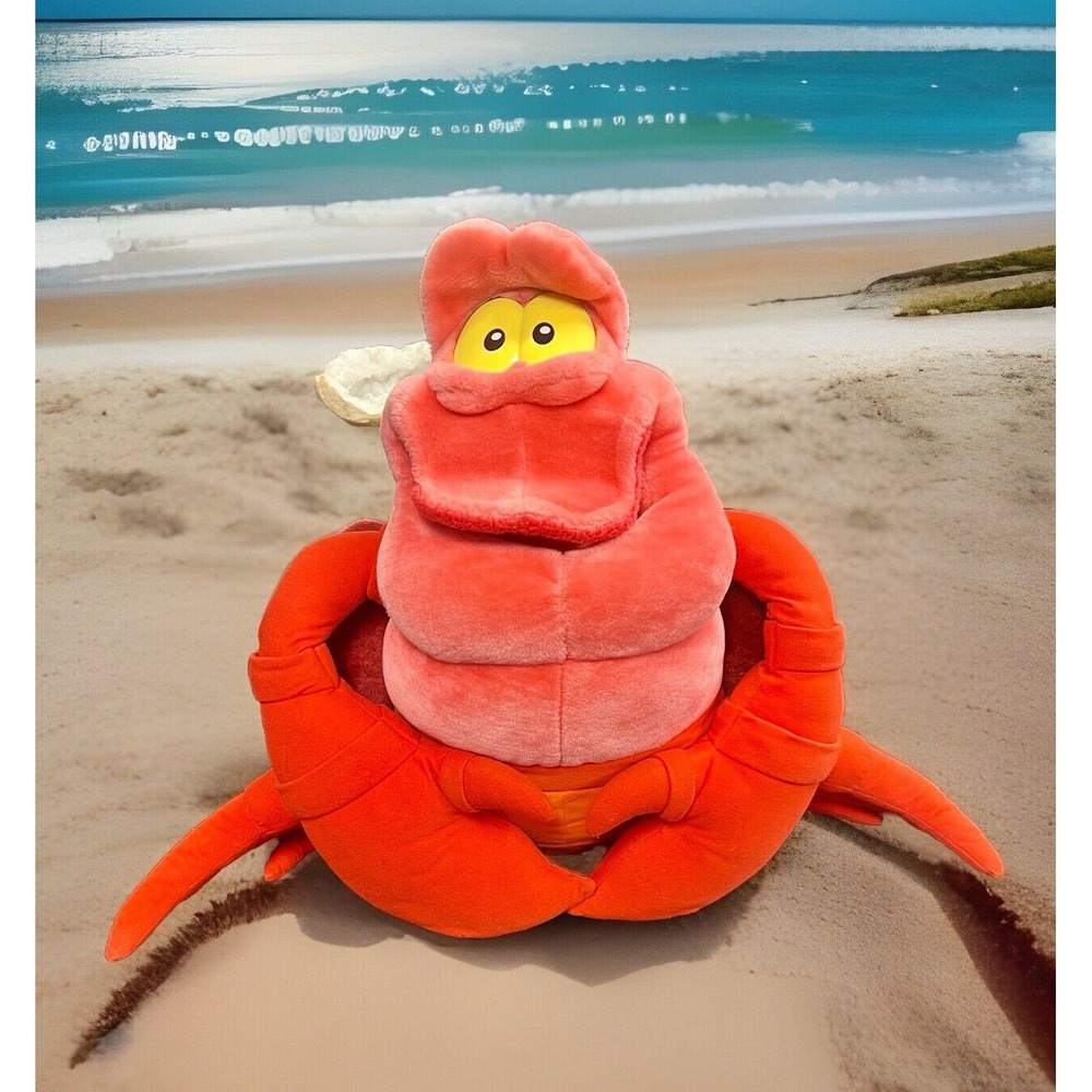 Vintage Mattel Disney The Little Mermaid Sebastian Crab‎ Large Plush Stuffed 24"